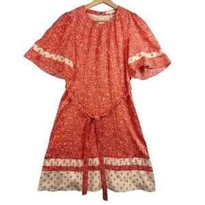 Rebecca Taylor short sleeve Dress Size 2 Round neck Reg Geometric print Women's‎